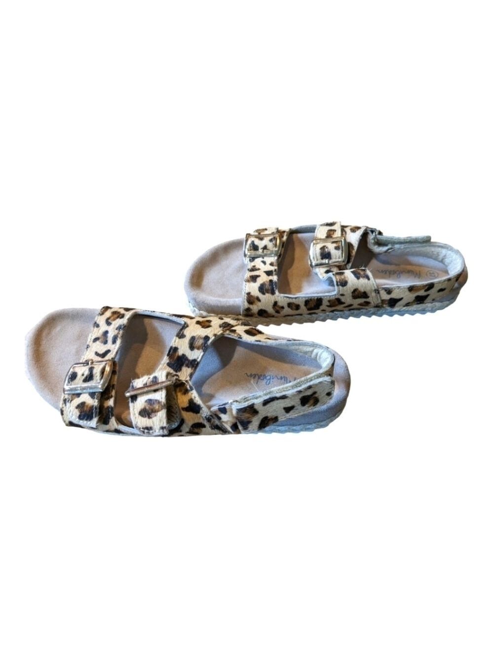 Mini Boden Leather 2 strap leopard print sandals Size EU 37 -  US 5.5